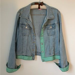 Molly B Denim Jean Jacket Contrast Trim